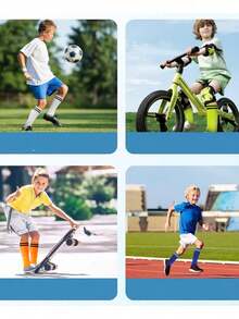 1 Pair Kids Breathable Sports Training Football Socks, Striped Knee High Socks For Girls And Boys, Baseball, Softball, Sports, Children Aged 2-12, Kids School PE And Knee High Sports Socks - Multicolor - View 11