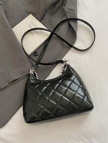 小众菱形刺绣水钻单肩腋下包，百搭斜挎包