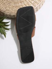 بنطلونات شبكية أنيقة للشاطئ للنساء، صنادل مسطحة على الطراز الكوري القديم متعددة الاستخدامات مناسبة للشارع والتنقل والعمل والمواعيد والتجمعات والحفلات - بني - مشاهدة 5