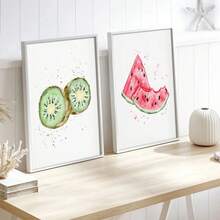 1pc Watermelon Strawberry Orange Fruit Poster Wall Art Canvas Paintings Nordic Prints HD Picture For Kitchen Home Decor Optional Frame