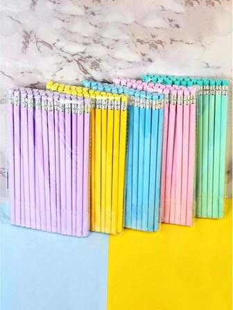 30 支装马卡龙色木质铅笔（带橡皮擦）适合书写和艺术创作，适合返校