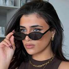 1 对时尚椭圆形眼镜，可定制，多功能，复古风格，适合夏季旅行、海滩、学校，椭圆形镜框，豹纹印花 - 漸變茶 - 查看 6