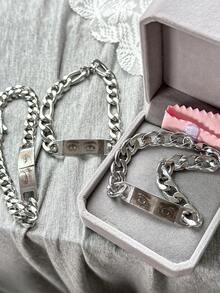 سوار صور الزوجين المخصص، سوار صور العين المخصص، سوار مطلي بالفولاذ المقاوم للصدأ مع نقش الصورة بالليزر، مجوهرات الفولاذ المقاوم للصدأ المنقوشة بالصور، هدية للصديق/الصديقة، هدية ذات ذكريات