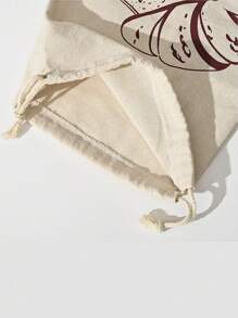 1Pc Linen Bread Bags Burlap Reusable Drawstring Bread Bags Unbleached Loaves Pastries Pouch Handmade Food Storage For Bakery Baguette Picnic Wedding Wrapping Camping