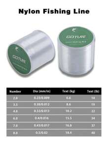 GOTURE Goture 1pc 500m/547yds Monofilament Nylon Fishing Line 40LB Strong Abrasion Resistant Mono Line For Saltwater Freshwater,Transparent White