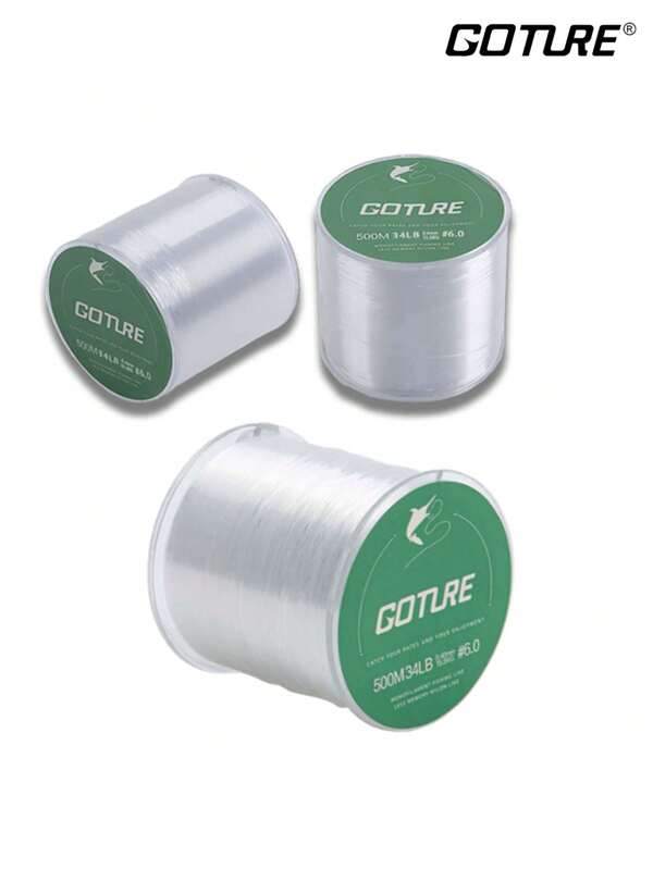 GOTURE Goture 1pc 500m/547yds Monofilament Nylon Fishing Line 40LB Strong Abrasion Resistant Mono Line For Saltwater Freshwater,Transparent White