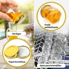 50 Frasco Mini Tarros De Miel Con Tapa Y 50 Bolsa De Regalo - Dorado - Ver 3