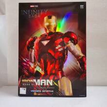 Hasbro Kit de modelo de plástico a escala 1:12 de Iron Man - Variantes múltiples de MK1 a MK7, 3-4 manos intercambiables, 4-6 efectos de llama y misiles (sin luminosidad), coleccionable con empaque de Los Vengadores