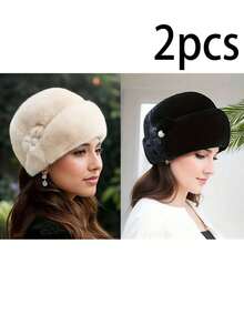 Cozy Knit Winter Hat With Earmuffs For Women - Thick, Warm & Windproof, Solid Color, Hand-Washable - Perfect For Fall/Winter Outdoor Activities Winter Outfits - Multicolor - View 17