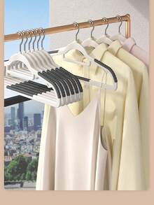 5/10pcs Household Non-Slip And Traceless Hanger With Underwear Hook, Plastic Hanger Saves Space And Rotates 360°, Suitable For Sweaters, Suits, Dresses, Underwear, Camisole, Pants, Ties, Clothes Drying Supplies - Multicolor - View 11
