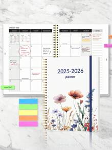 BUBU Planificador académico semanal y mensual BUBU 2025-2027, de julio de 2025 a junio de 2027, de 6.5" x 8.2", con cubierta flexible y con espiral, útiles escolares y de oficina para volver a la escuela