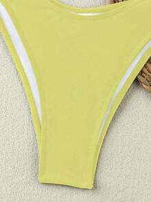 Polovedo 官方性感纯色单肩女式比基尼泳装 - 黃色 - 查看 5