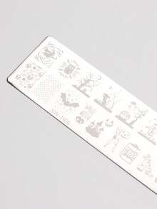 2 件万圣节风格美甲印花模板、美甲装饰板、卡通图案、DIY 美甲工具、节日美甲设计