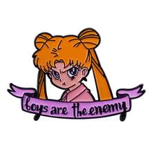 Angry Anime Girl Brooch Peripheral Accessories Badge - Multicolor - View 1