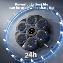 Benbo One 健身房拳击格斗器材，内置智能蓝牙连接，升级版男女通用，配备 USB 充电和六个拳击靶，以及音乐拳击训练机。壁挂式节省空间的健身训练器材，适合家庭使用