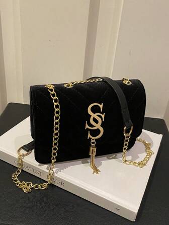 Women's Fashion Solid Color PU Leather Quilted Shoulder Bag, Versatile Flap Banquet Evening Chain Crossbody Bag, New Casual Square Vacation Travel Mobile Phone Coin Purse, Daily Commuting Messenger Bags For White Collar And Student