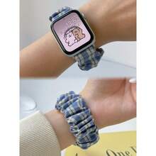 1pc WatchApple Band Women Cute Printed Elastic Solo Loop Bands Compatible With 38mm 40mm 41mm 42mm 44mm 45mm 46mm 49mm Fashionable Bracelet Replaceable Strap For Apple Watch Series 10 9 8 7 6 5 4 3 2 1 SE Scrunchie Wristbands Smart Watch Accessories Gifts For Mother's Day, Father's Day, Family, Friends, And Students Returning To School
