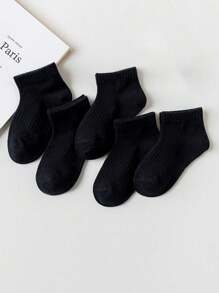 5 Paar Kinder und Jugendliche Lässig Crew Socken, Schule/Sport/Alltag Mittellange Socken