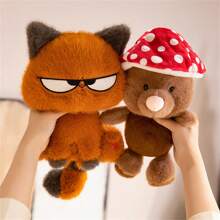 25cm/9.84in Sassy Cat & Mole Duo Plush Toys-Ultra-Soft Stuffed Animals With Attitude Expressions | Poseable Desk Companions & Stress Relief Fidget Toys For Kids Adults Collectors,Perfect Room Decor,Birthday Gift,Mother's Day Gifts, Wedding Season,Thanksgiving, Christmas Gifts
