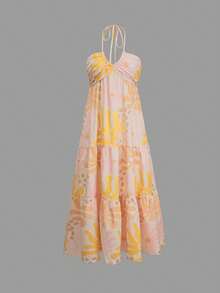 Spring And Summer Fashion Print Sling Tea Break French Beautiful Unique Seaside Holiday Dress - Multicolor - View 5