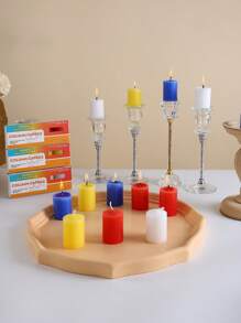 4pcs/Box Candle Pillars, Smokeless Odorless Residue-Free Pillar Candles, 4 Colors, Atmosphere Candles, Blessing Candles, Wish Candles, Lucky Candles, Candle Holder Candles, Wedding Candles, Party Candles, Dining Table Candles