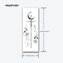 INKARTLINK Dark Sword Tattoo | Cold Weapons Totems | Waterproof, Long-Lasting 1-2 Weeks | Metal Effect Nail Art Perfect Match | Assassin's Creed / Gaming Style - Black - View 5