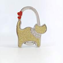 1pc Cute Cat Design Foldable Handbag Hook - Chic Aluminum Alloy Purse Table Hook With Shiny Rhinestone Accent, A Gift For Cat Lovers,Portable Metal Bag Holder For Stylish Accessory Lovers,Schoolbag Backpack Handbag Accessories,Christmas Gift