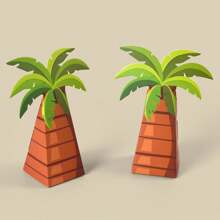 10 cutii de ambalare 3D cu palmieri, cutii pentru bomboane, cutii mici pliabile cu palmieri pentru bomboane, 10 buc/pachet