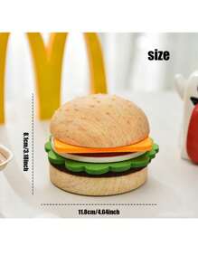 1pc Cute Resin Hamburger Shaped Heat Insulation Pad, 4 Styles Felt Cup Coasters, Multifunctional Decor Item Suitable For Home Desktop, Can Be Given As Small Surprise Gift For Friends