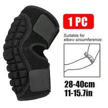 1pc- Adjustable Compression Elbow Brace Pad, Breathable Thickened Sponge, Open Wearing Elbow Pad For Fitness, Volleyball, Basketball, Dancing, Tennis, Arm Brace Pad, Elbow Support Band For Men & Women ( Black,Weight:40-90kg) - Black - View 12