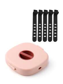 Cajas de almacenaje para cables de datos, cable giratorio y correas fijas negras, poroso, multifuncional - con soporte para teléfono, ligero, tamaño de bolsillo, esencial para viajar, se puede usar para cables de datos, auriculares, ratones, etc. - Multicolor - Ver 12