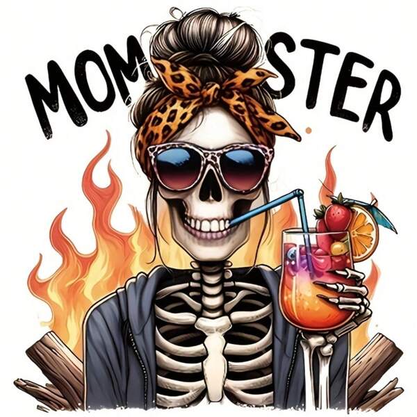 1/2/3pcs Cute Monster Skull Heat Transfer Stickers, Halloween Letter Print Thermal Transfers, Suitable For T-Shirts, Sweatshirts, Makeup Bags, Canvas Bags And Other Holiday Theme Decorations