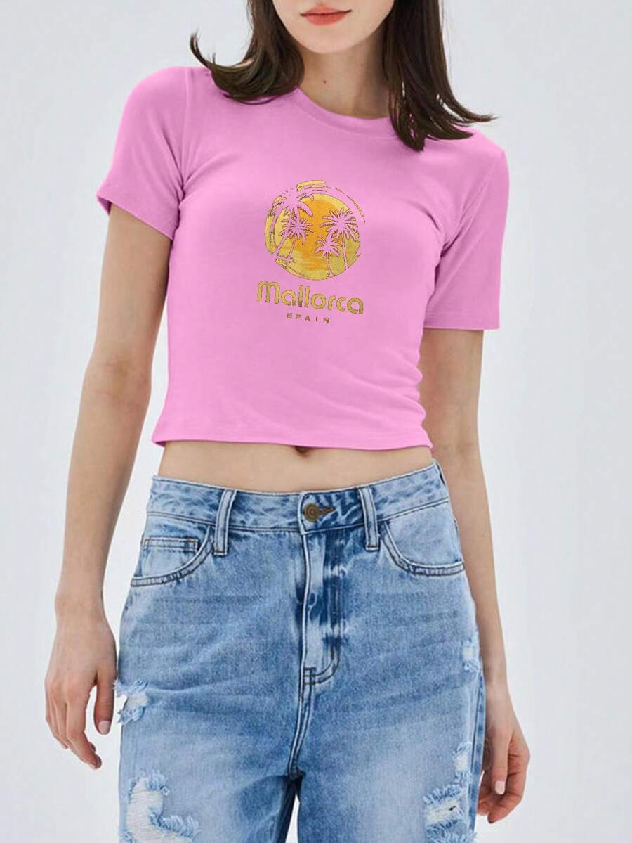 Patrones de moda de mujer con mangas cortas de Mallorca, España - Rosa - Ver 1
