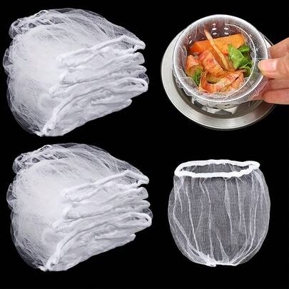 100 túi lọc rác dùng một lần cho bồn rửa, túi lọc cống bồn rửa nhà bếp, túi lọc rác co giãn, phù hợp với hầu hết các kích cỡ cống bồn rửa.