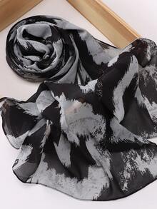 1pc Women's Soft Asymmetrical Digital Printed Pattern Modal Hijab Scarf For Dress - Multicolor - View 8