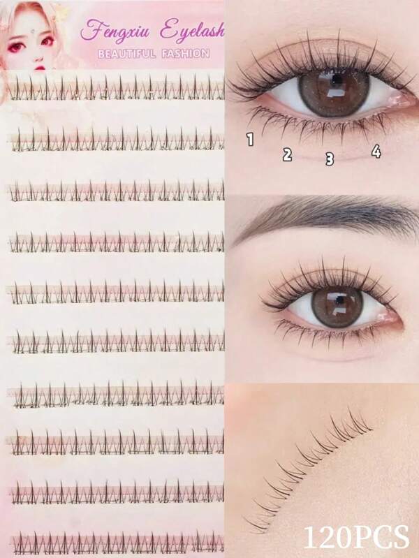 Bestselling 120 Clusters Glue-Free Flare Lower Lashes - Korean & Japanese Viral 3D Sparkling Style | Self-Adhesive No Glue Needed | Ultra-Soft Weightless Comfort | 3-Second Easy Application | 90% Makeup Time Saved | Perfect For Daily Office & Night Party | All-Day Comfort Wear, Handmade Eyelash Extensions