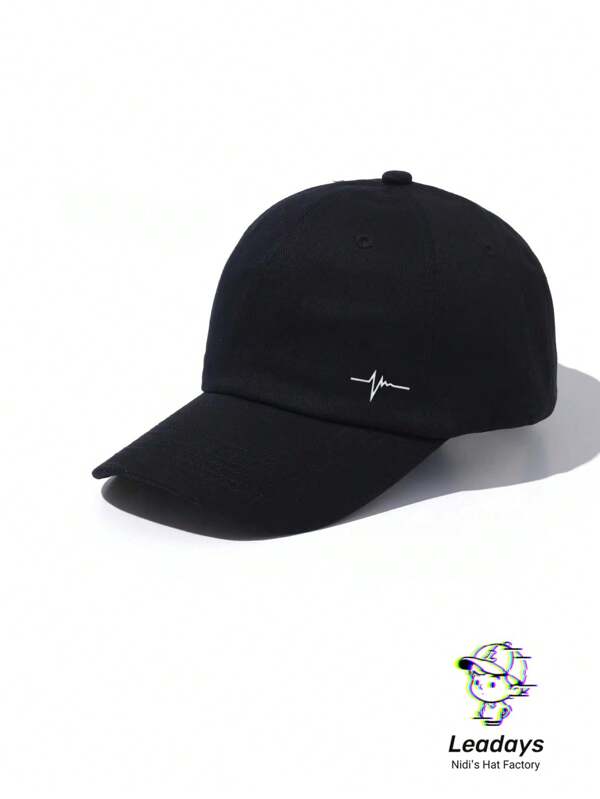 1 Piece Men's Casual Minimalist Heartbeat Line Print Adjustable Baseball Cap, Available In 14 Colors,Suitable For Daily & Outdoor Wear,Equestrian Accessory | Versatile Cap