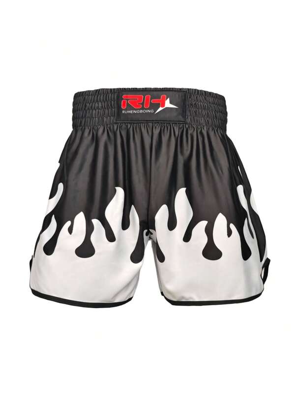 Weiße Flamme Sportshorts für Männer/Frauen, geeignet für Boxen, Laufen, Fitness, leicht und locker sitzend