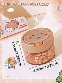 1pc/3pcs/5pcs Capybara Shaped Manual Pencil Sharpener, Cute Capybara Design Pencil Sharpener In Random Colors, Manual Pencil Sharpener With Cartoon Cap, Suitable For School And Office, Suitable For Pencils And Makeup Pencils, Compact Pencil Sharpener, Portable Desktop Decorative Pencil Sharpener, Student Learning Supplies, Favorite Gift For Kids, Children, Boys, Girls, School Supplies, Back To School