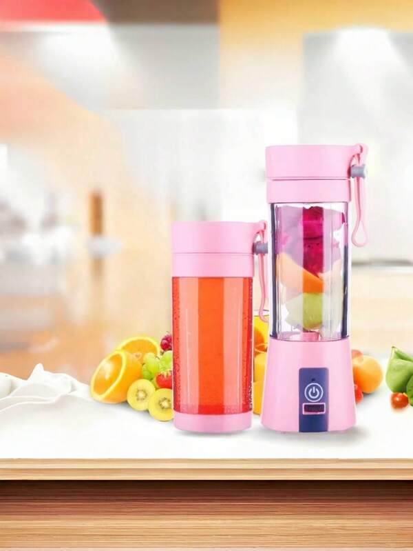Portable Blender, Electric USB Juicer, Smoothie Maker, USB Electric Juicer, Mini Portable Blender, Rechargeable Personal Travel Blender, Mini Smoothie Shaker Bottle For Shakes And Smoothies, Suitable For Travel, Office, Picnic, Gym, Perfect For Mixing, 380ml, Six Blades