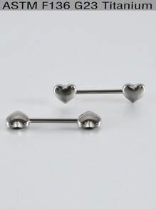 2 piezas Aro de piercing para pezón con anillo redondo de aleación de titanio de 14G con forma de estrella y corazón, con rosca, para uso diario y de fiesta, para hombres y mujeres, sexy y elegante