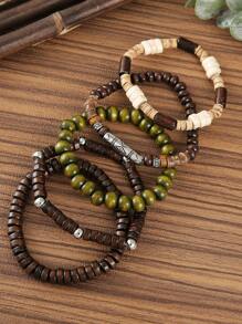Set de 5 pulseras elásticas apilables con cuentas hechas a mano en estilo bohemio, perfectas para uso diario, fiestas y festivales de música, para hombres y mujeres