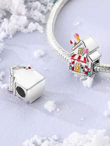 STYFNE 1 Stück Süßigkeiten Schneehütte Perlen Eiscreme Lkw Charm, glänzender Perlen Quaste Anhänger, geeignet für DIY Armbänder, Damenschmuck, kleine Alltagsgeschenke