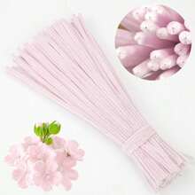 Paquete de valor de 100 piezas de limpiapipas de tela flexible de colores surtidos para suministros de manualidades y decoraciones caseras, juego de torsión con dos opciones de color, kits de flores de limpiapipas