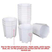 10pcs 7cm Octagonal White Flowerpot Plant Nursery Pot Table Succulent Plant Mini Planting Flowerpot Balcony Office Desktop Plant Decoration