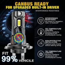 S&D 2Pcs H7 Led Lights For Car 30000LM LED H7 Headlight Canbus Auto Lamp 60W 7035 CSP Headlamp With Turbo Fan 6000K Head Light