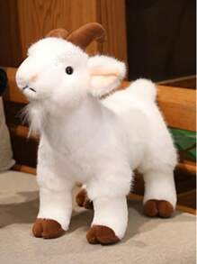 1 pezzo Bambola in peluche a simulazione di capra, pupazzo di pecora imbottito carino, regalo di animale per ragazze