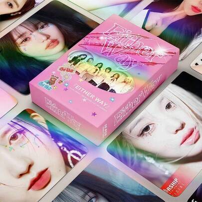 55 件 Kpop Yujin Leeseo Gaeul Rei Liz 收藏照片卡套装 - 粉丝制作剪贴簿套装，K-Pop 生日礼物，可作为交换卡，带展示盒、书签套装、返校、学校用品