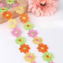 Colored Daisy Lace Edge - 1 Piece Polyester Embroidered Applique Ribbon For Sewing, Crafts And Garment Decoration, DIY Crafts, Party And Home Decor, Delicate, Patches, Decorative Ribbons, Sewing Accessories (1yard) - Multicolor - View 15
