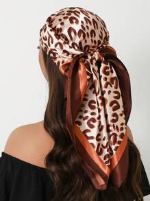 1pc 35.4 Inch Square Scarf, Fashion Printed 90cm Scarf Shawl Neckerchief Luxury Silk Feeling For Women, All Season